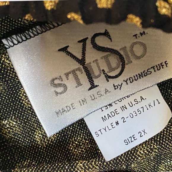 Young Stuff YS Studio Black and Gold Stirrup Pants, Size 2X - Picture 5 of 5